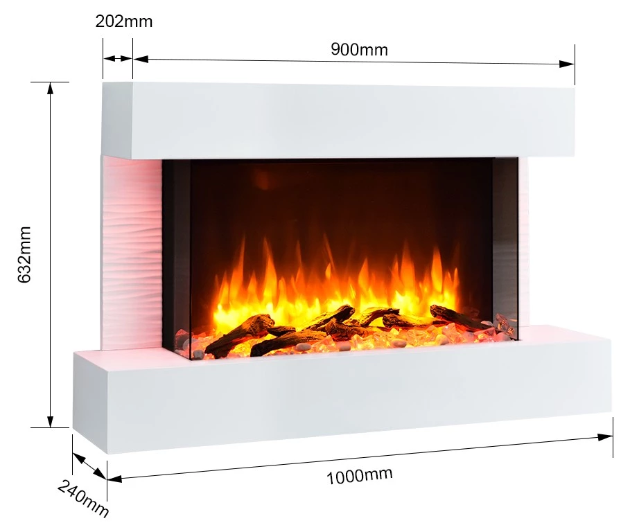 RICHEN Elektrokamin Aidan, Weiß 4 RICHEN Elektrokamin Aidan, Weiß – Bild 4