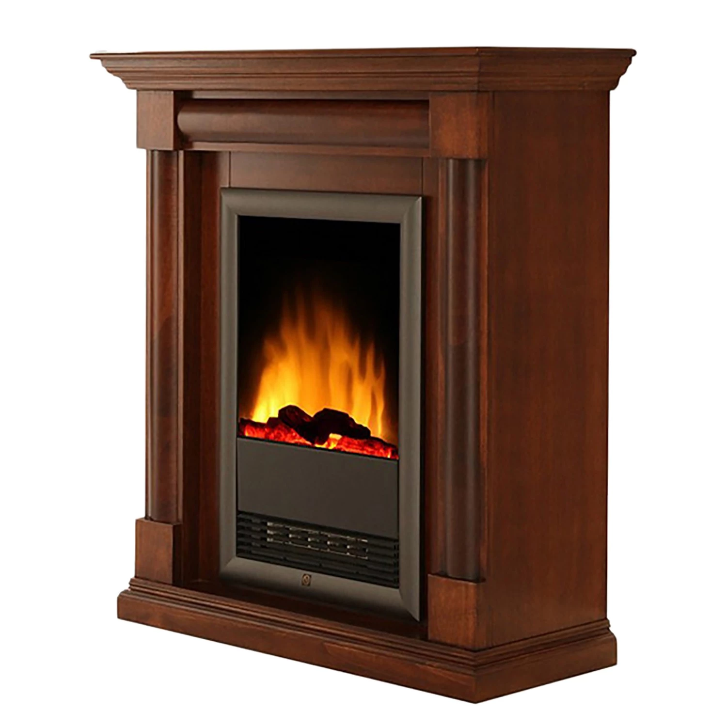 Montreux Elektrokamin Lomba - Nußbaumfarbig antik mit Wurzelfurnier 1 Montreux Elektrokamin Lomba - Nußbaumfarbig antik mit Wurzelfurnier