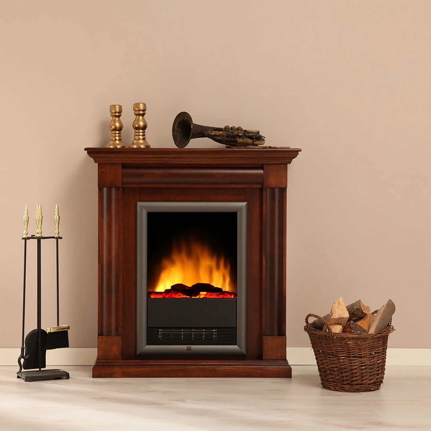 Montreux Elektrokamin Lomba - Nußbaumfarbig antik mit Wurzelfurnier 2 Montreux Elektrokamin Lomba - Nußbaumfarbig antik mit Wurzelfurnier – Bild 2