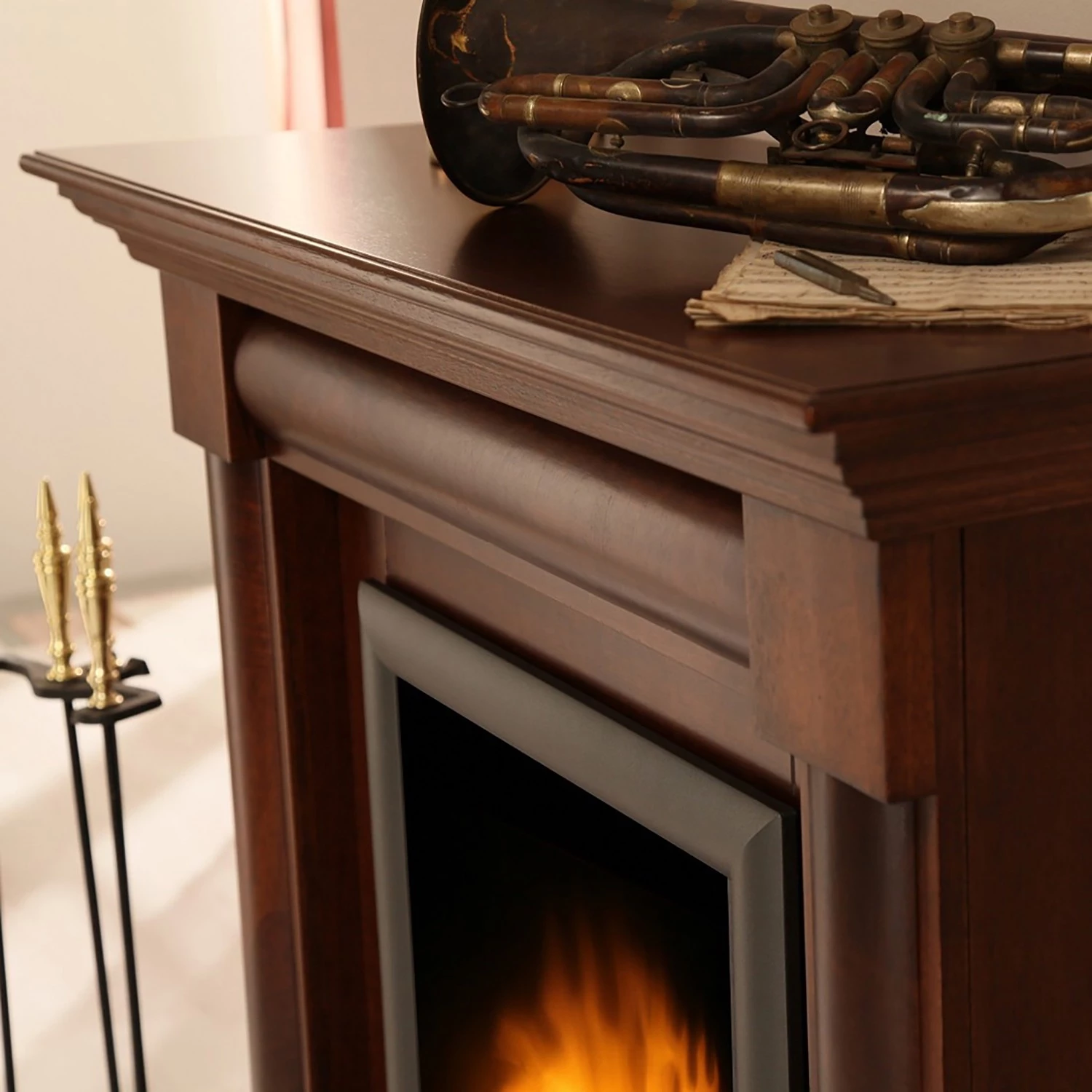 Montreux Elektrokamin Lomba - Nußbaumfarbig antik mit Wurzelfurnier 8 Montreux Elektrokamin Lomba - Nußbaumfarbig antik mit Wurzelfurnier – Bild 8