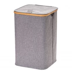 Zeller Wäschesammler Wallaroo - Webstoff / Bambus - Grau