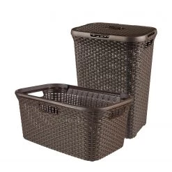 Curver Wäschekorb Zilzie (2-teilig) - Kunststoff - Braun