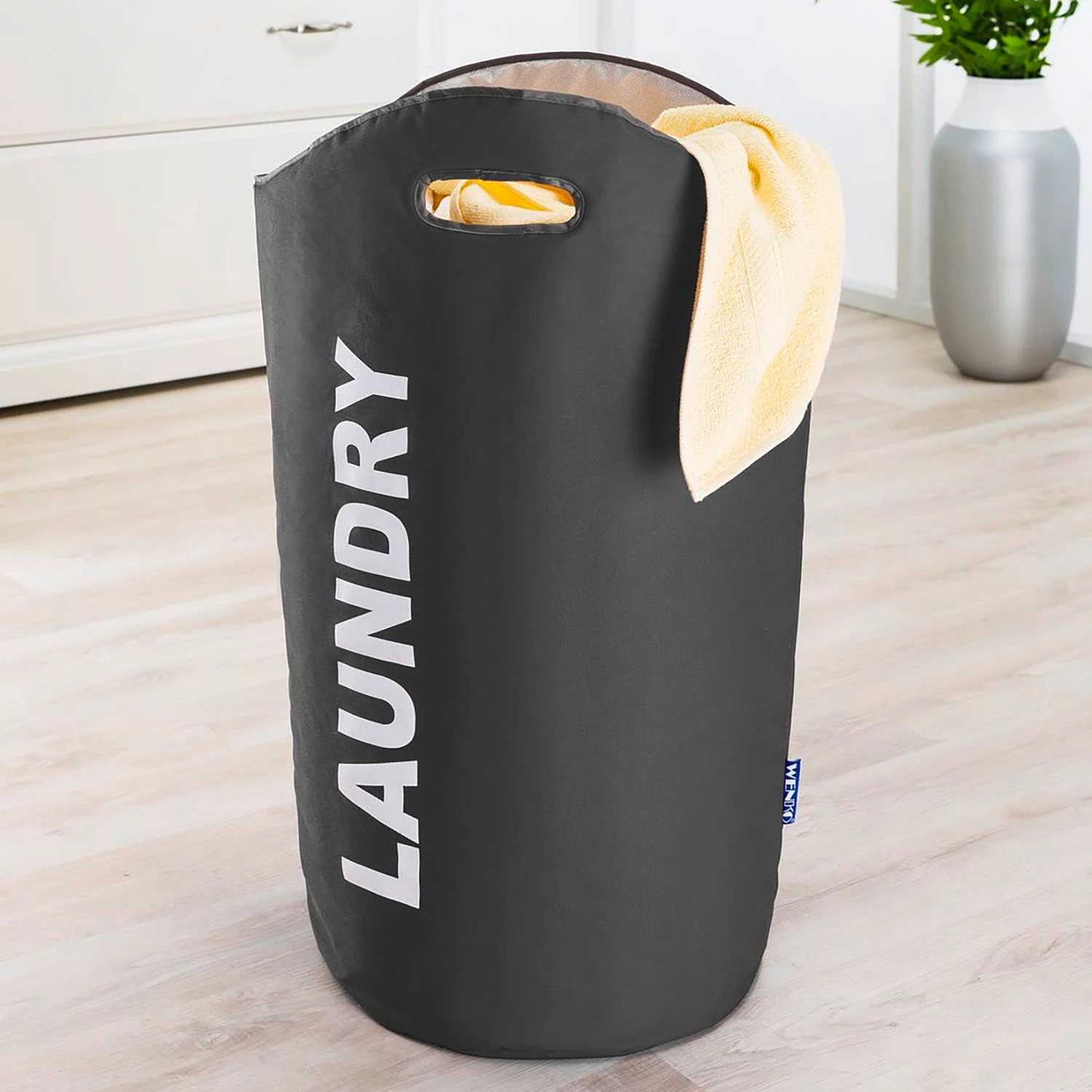 WENKO Wäschesammler Lumo - Kunststoff - Dunkelgrau 2 WENKO Wäschesammler Lumo - Kunststoff - Dunkelgrau – Bild 2