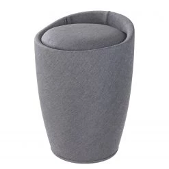 WENKO Badhocker Candy I - Kunststoff / Webstoff - Grau