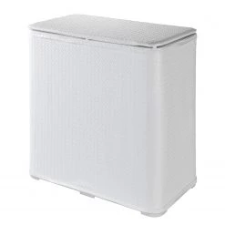 WENKO Wäschetruhe Wanda - Kunststoff - Weiß / Braun