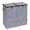 WENKO Wäschesammler Filz Duo - Polyester - Grau / Braun