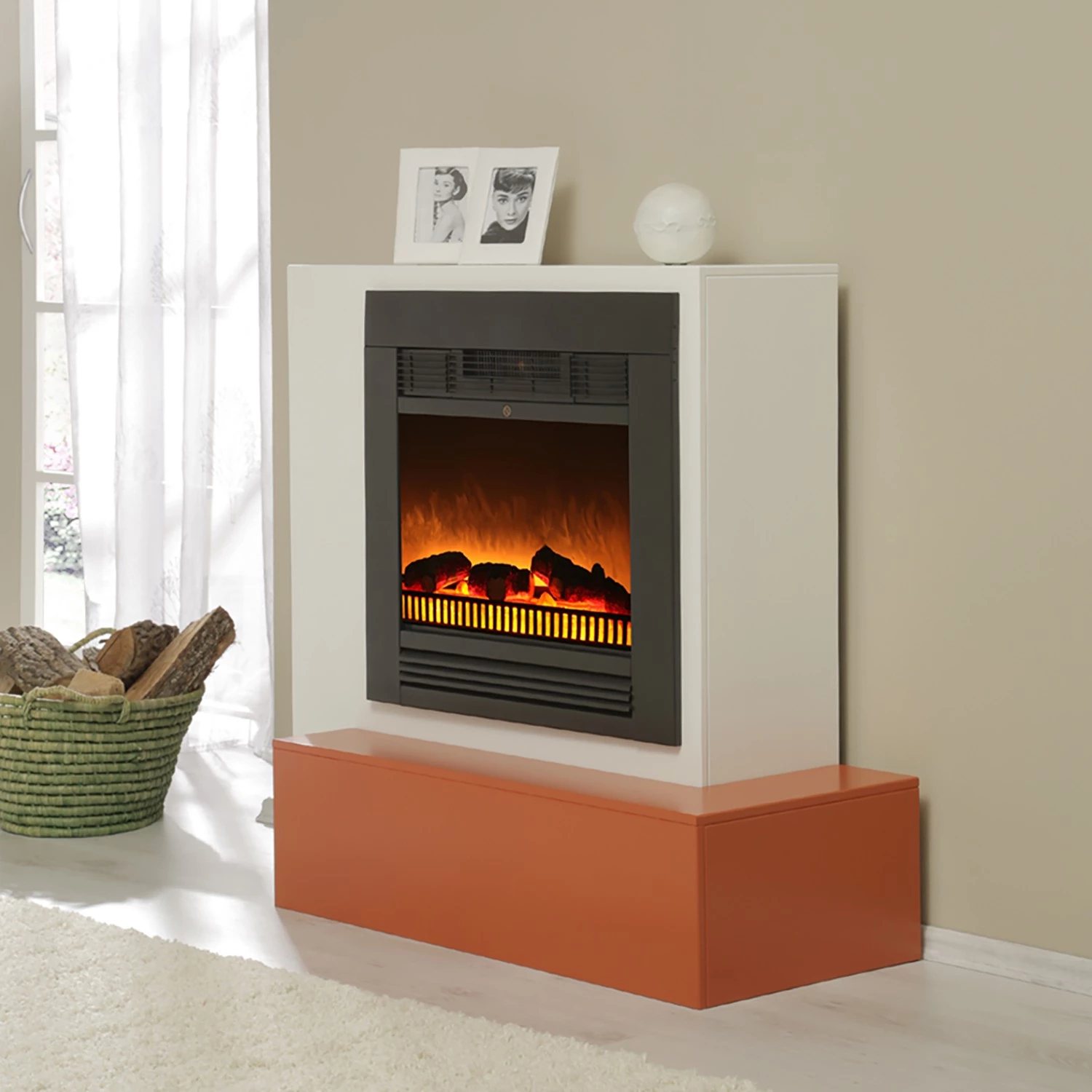 Loftscape Elektrokamin Saragossa - Weiß / Bernstein 2 Loftscape Elektrokamin Saragossa - Weiß / Bernstein – Bild 2
