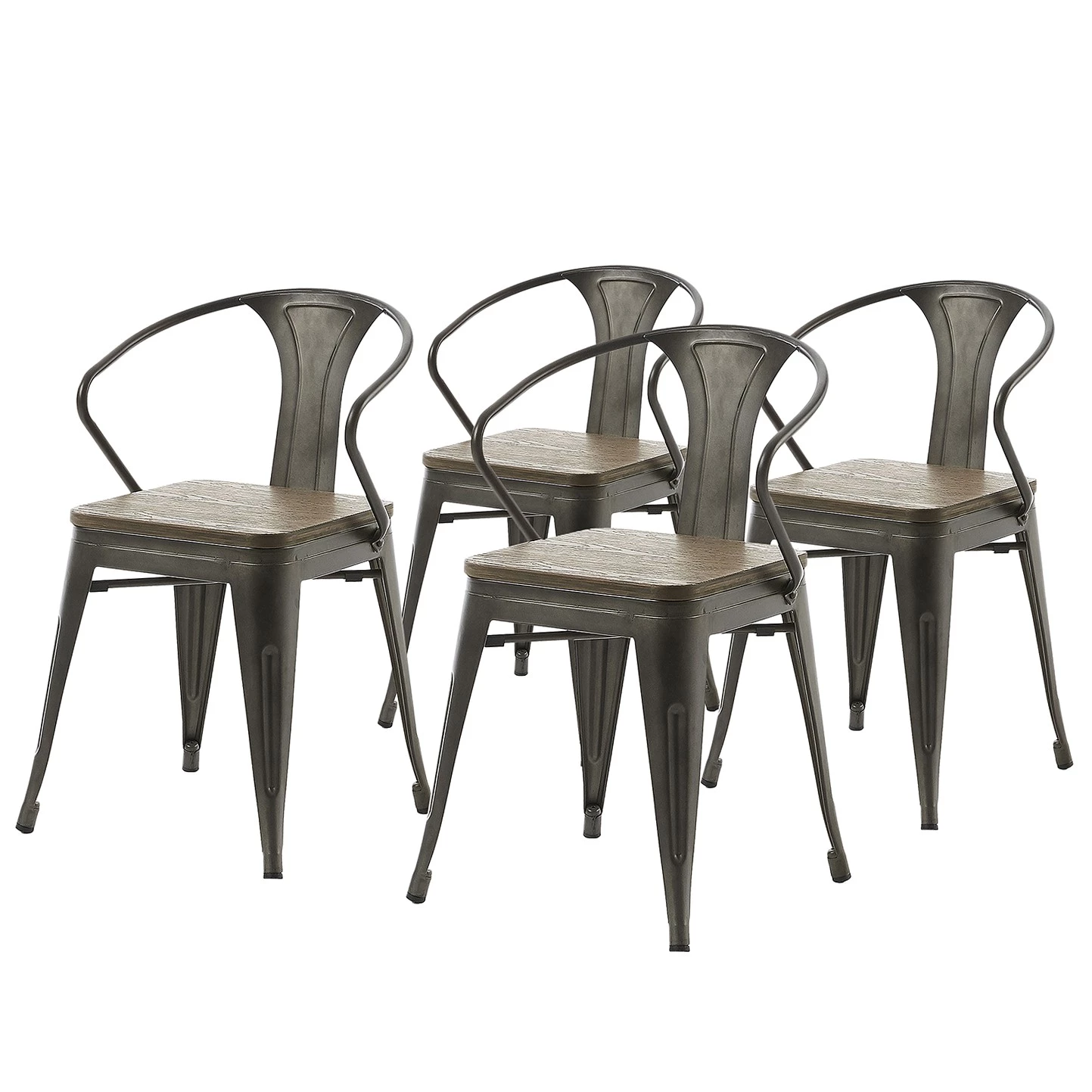 Norrwood Barstuhl Madeley (4er-Set) - Bambus massiv / Stahl - Schwarz 1 Norrwood Barstuhl Madeley (4er-Set) - Bambus massiv / Stahl - Schwarz