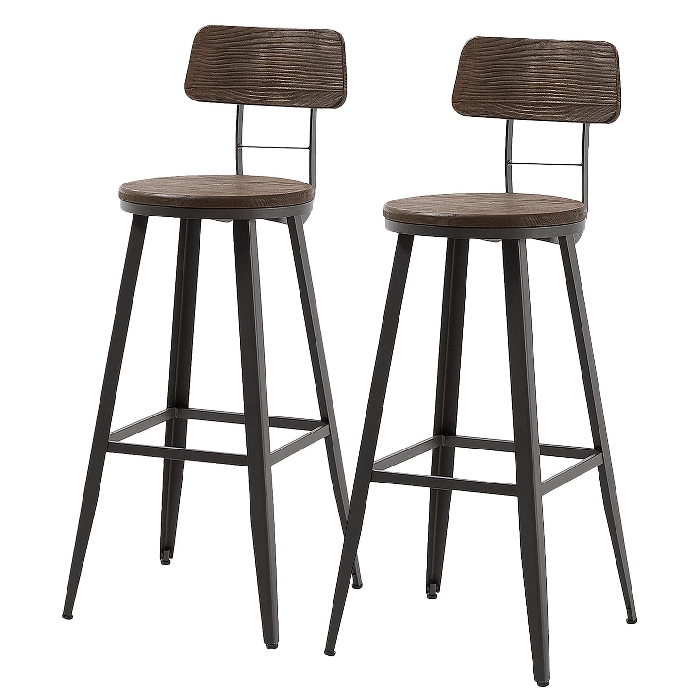 Norrwood Barstuhl Orbost (2er-Set) - Stahl / Ulme teilmassiv - Schwarz / Braun 1 Norrwood Barstuhl Orbost (2er-Set) - Stahl / Ulme teilmassiv - Schwarz / Braun