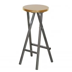 Siena Garden Barhocker Clancy - Stahl / Kiefer massiv - Silver / Braun