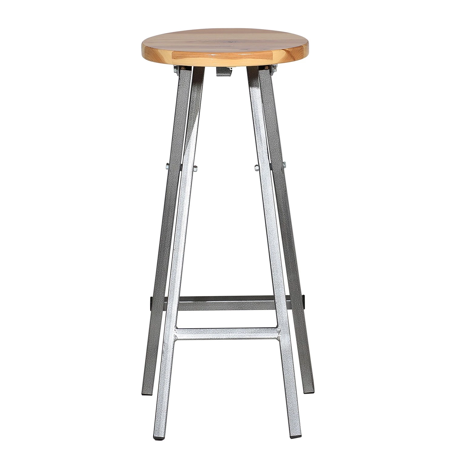 Siena Garden Barhocker Clancy - Stahl / Kiefer massiv - Silver / Braun 2 Siena Garden Barhocker Clancy - Stahl / Kiefer massiv - Silver / Braun – Bild 2