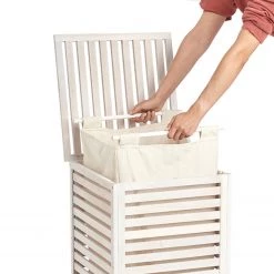 Zeller Wäschetruhe Los Lunas - Walnussholz massiv / Weiß -Badaufbewahrung Verkäufe 1000218258 200707 12193500062 DETAILS P000000001000218258