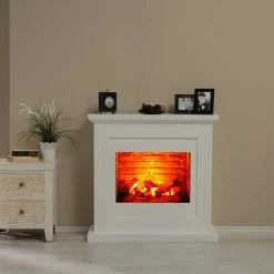 Loftscape Elektrokamin Ontario - Brilliantweiß - Einsatz Stein Dekor -Badaufbewahrung Verkäufe 1000224504 200922 15391800073 MOOD DETAILS P000000001000224504 mood