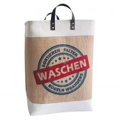 Flechtwaren Müller Wäschesammler Jussy II - Jute / Baumwolle - Beige