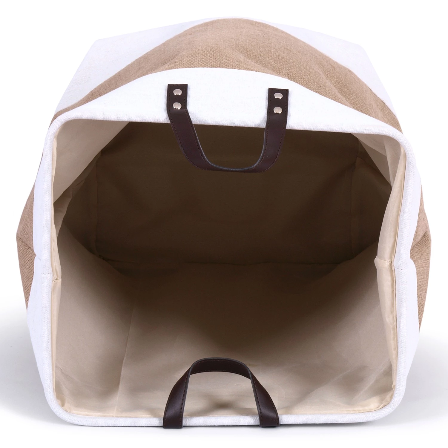 Flechtwaren Müller Wäschesammler Jussy II - Jute / Baumwolle - Beige 4 Flechtwaren Müller Wäschesammler Jussy II - Jute / Baumwolle - Beige – Bild 4