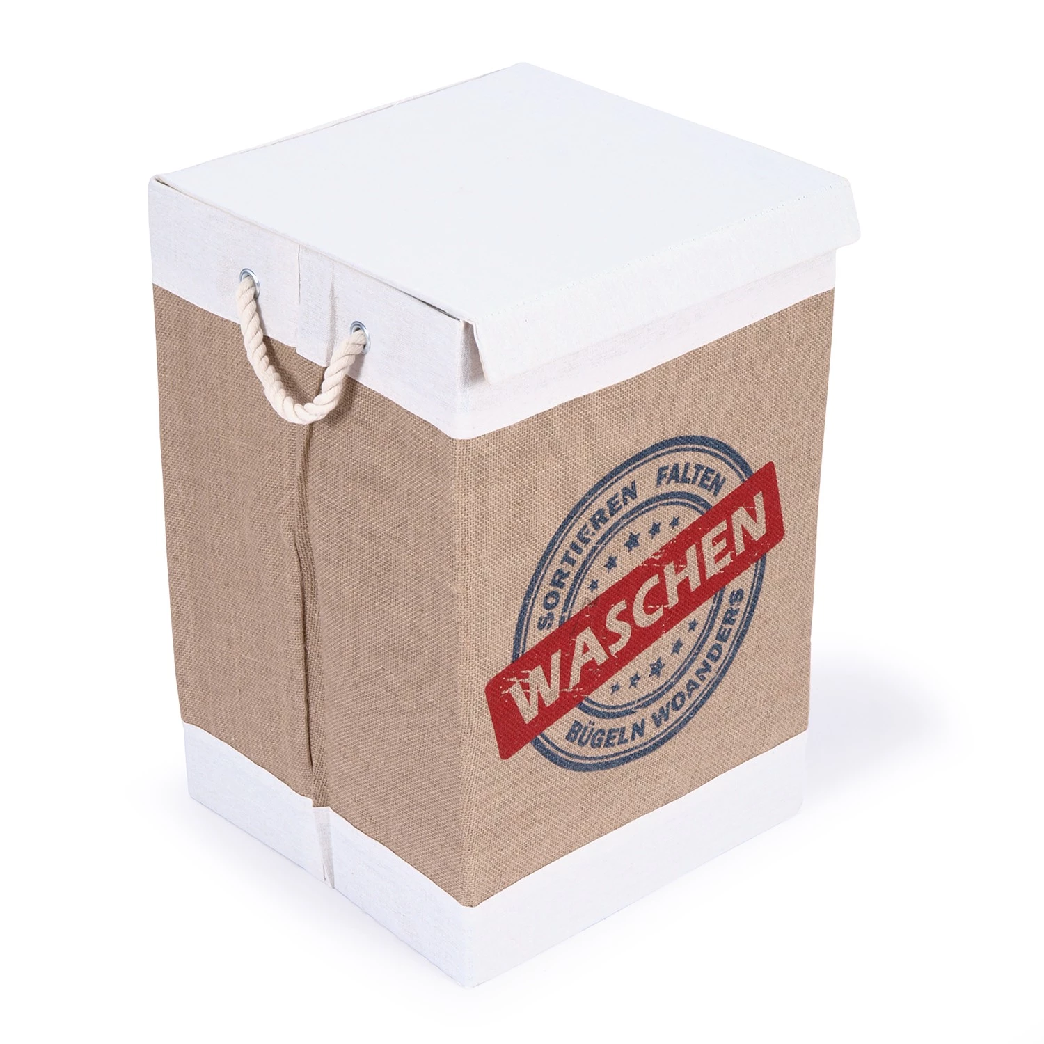 Flechtwaren Müller Wäschesammler Jussy I - Jute / Baumwolle - Beige 2 Flechtwaren Müller Wäschesammler Jussy I - Jute / Baumwolle - Beige – Bild 2