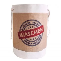 Flechtwaren Müller Wäschesammler Jussy III - Jute / Baumwolle - Beige