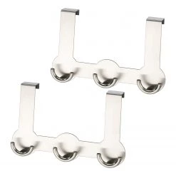 WENKO Türgarderobe Rondo (2er-Set) - Edelstahl - Silber