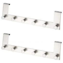 WENKO Türgarderobe Celano (2er-Set) - Edelstahl - Silber