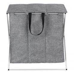 WENKO Wäschekorb Trio Top - Polyester / Aluminium - Grau -Badaufbewahrung Verkäufe 1000243015 210129 09320700205 DETAILS P000000001000243015
