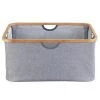 WENKO Wäschekorb Bahari - Bambus / Polyester - Braun / Grau