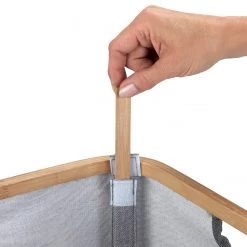 WENKO Wäschekorb Bahari - Bambus / Polyester - Braun / Grau -Badaufbewahrung Verkäufe 1000243192 210129 09333500704 DETAILS P000000001000243192