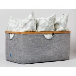 WENKO Wäschekorb Bahari - Bambus / Polyester - Braun / Grau -Badaufbewahrung Verkäufe 1000243192 210129 09333500705 DETAILS P000000001000243192