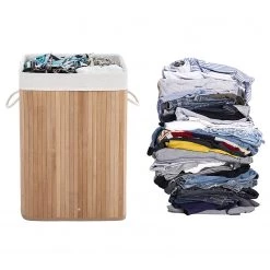 Songmics Wäschekorb Mondeville - Bambus / Webstoff - Beige -Badaufbewahrung Verkäufe 1000254537 210326 08442400150 DETAILS P000000001000254537