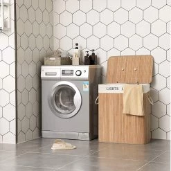 Songmics Wäschekorb Beaulon - Bambus / Webstoff - Weiß -Badaufbewahrung Verkäufe 1000254550 210326 08443300227 MOOD DETAILS P000000001000254550 mood