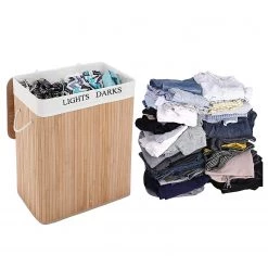 Songmics Wäschekorb Beaulon - Bambus / Webstoff - Weiß -Badaufbewahrung Verkäufe 1000254550 210326 08443300231 DETAILS P000000001000254550