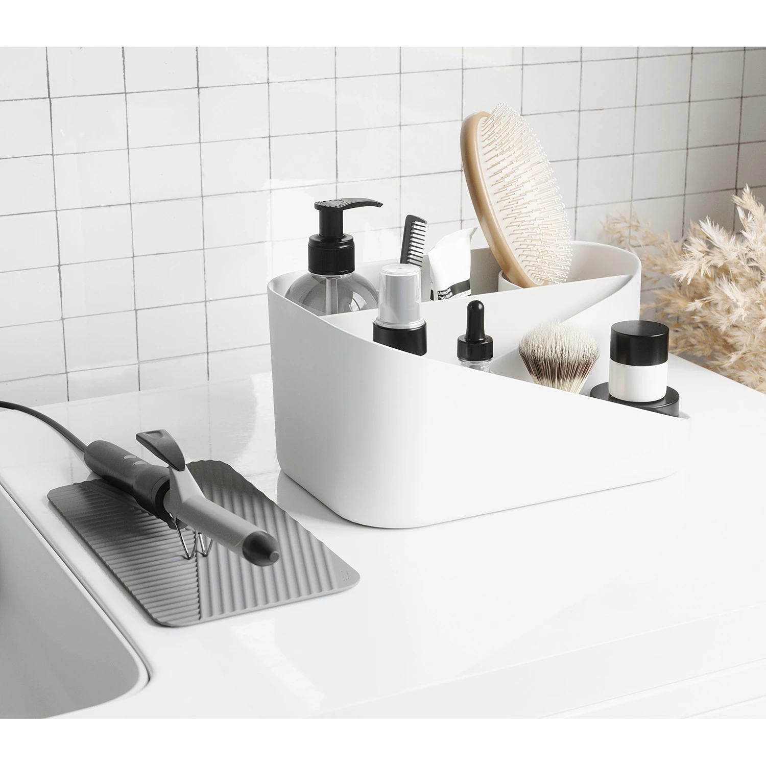 Umbra Beauty-Organizer Glam - Polystrene / Silikon - Weiß / Grau 2 Umbra Beauty-Organizer Glam - Polystrene / Silikon - Weiß / Grau – Bild 2