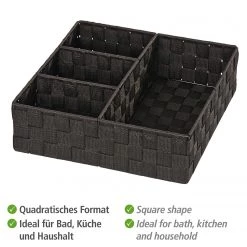 WENKO Organizer Adria III - Polypropylen - Schwarz -Badaufbewahrung Verkäufe 1000271158 210608 11183100377 DETAILS P000000001000271158