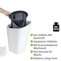 WENKO Badhocker Candy II - Polyester PVC - Weiß -Badaufbewahrung Verkäufe 1000271309 210608 11304301114 DETAILS P000000001000271309