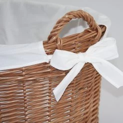 Flechtwaren Müller Wäschekorb Oregon I - Weide - Beige / Weiß - 58 x 30 cm -Badaufbewahrung Verkäufe 1000283407 210831 12453200216 DETAILS P000000001000283407