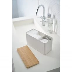 Yamazaki Aufbewahrungsbox Rin - Stahl / Sperrholzplatte - Weiß 11 Yamazaki Aufbewahrungsbox Rin - Stahl / Sperrholzplatte - Weiß -Badaufbewahrung Verkäufe 1000318560 220107 16174800392 MOOD DETAILS P000000001000318560 mood