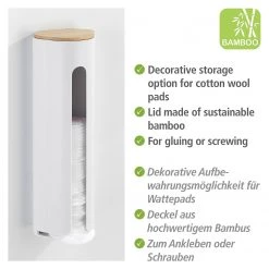 WENKO Wattepadhalter Laresaer - Polystyrol / Bambus - Weiß -Badaufbewahrung Verkäufe 1000333147 220218 031 DETAILS P000000001000333147