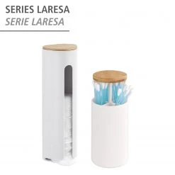 WENKO Wattepadhalter Laresaer - Polystyrol / Bambus - Weiß -Badaufbewahrung Verkäufe 1000333147 220218 032 DETAILS P000000001000333147