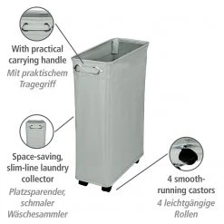 WENKO Wäschesammler Corno I - Polyester / Polypropylen - Grau -Badaufbewahrung Verkäufe 1000333234 220218 036 DETAILS P000000001000333234