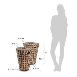 Twentyfour Wäschekorb Cumberland (2er-Set) - Pflanzenblatt - Natur / Schwarz -Badaufbewahrung Verkäufe 1000333478 220217 500 SKETCH DETAILS P000000001000333478 sketch