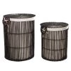 Twentyfour Wäschekorb Fayna (2-teilig) - Rattan - Schwarz
