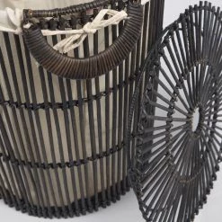 Twentyfour Wäschekorb Fayna (2-teilig) - Rattan - Schwarz -Badaufbewahrung Verkäufe 1000333518 220217 030 DETAILS P000000001000333518