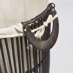 Twentyfour Wäschekorb Fayna (2-teilig) - Rattan - Schwarz -Badaufbewahrung Verkäufe 1000333518 220217 050 DETAILS P000000001000333518