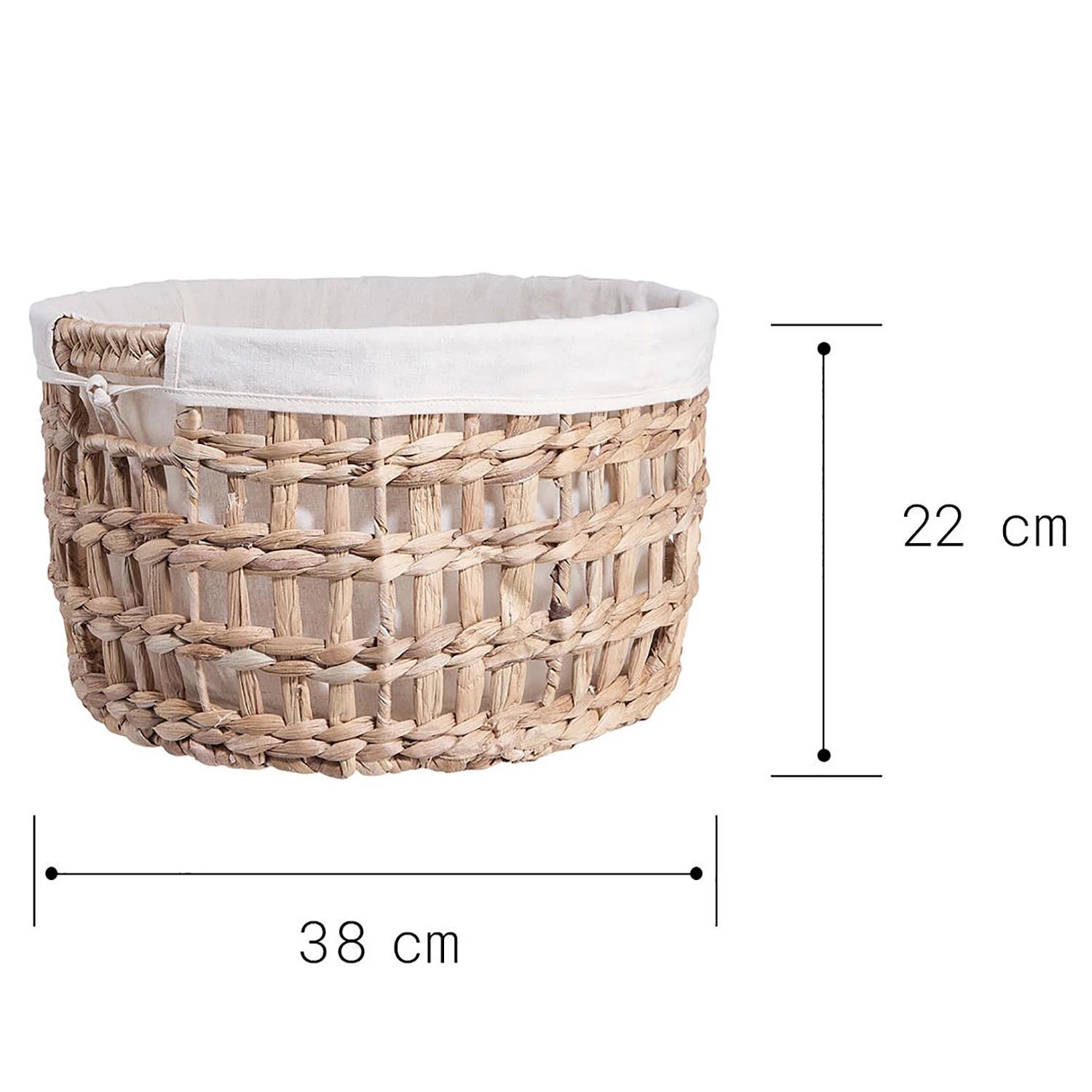 Butlers Wäschekorb mit Wäschesack HONEY COMB - Baumwolle / Eisen / Wasserhyazinthe - Natur / Creme - Durchmesser: 38 cm 5 Butlers Wäschekorb mit Wäschesack HONEY COMB - Baumwolle / Eisen / Wasserhyazinthe - Natur / Creme - Durchmesser: 38 cm – Bild 5