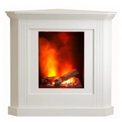 Ridgevalley Elektro-Eckkamin Copenhagen - Brilliantweiß