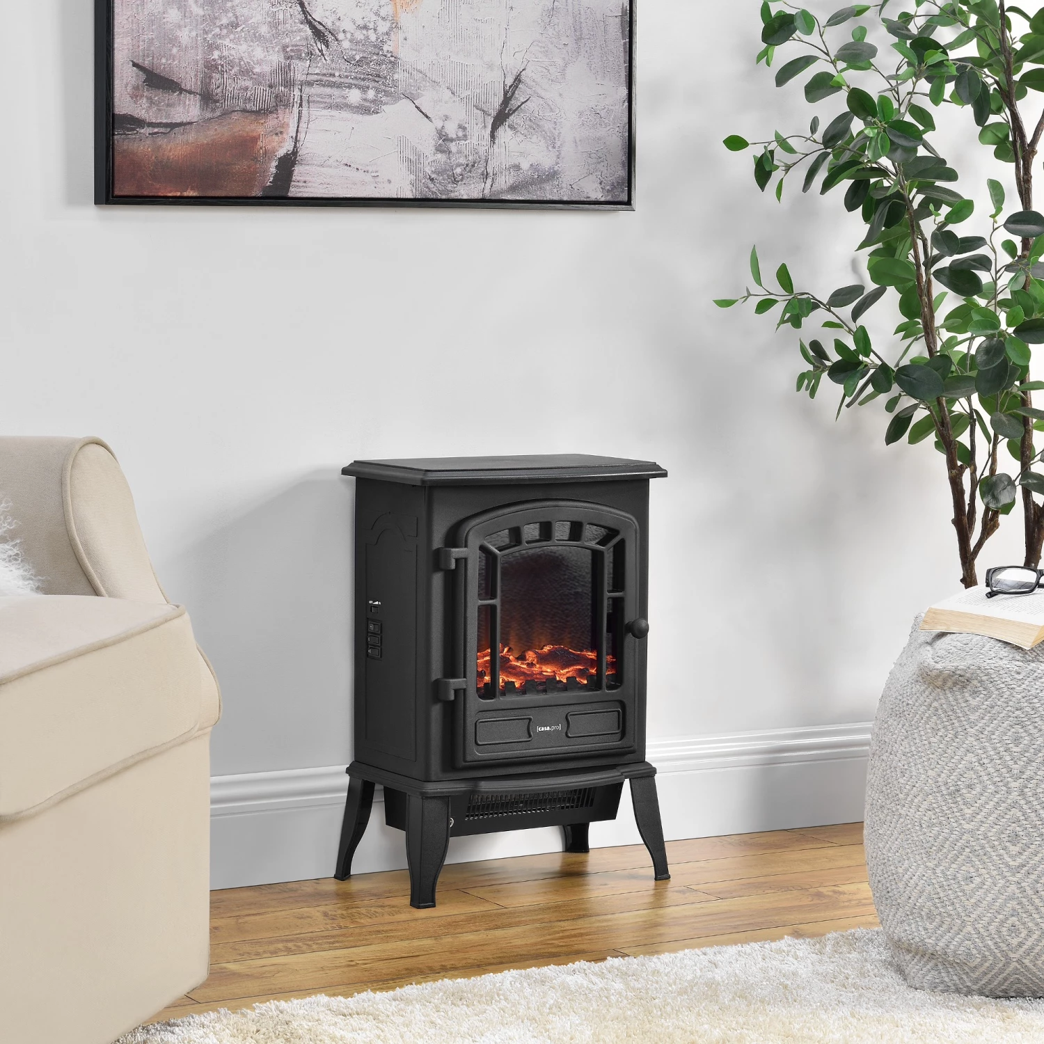 Elektrischer Kamin - Schwarz 2 Elektrischer Kamin - Schwarz – Bild 2