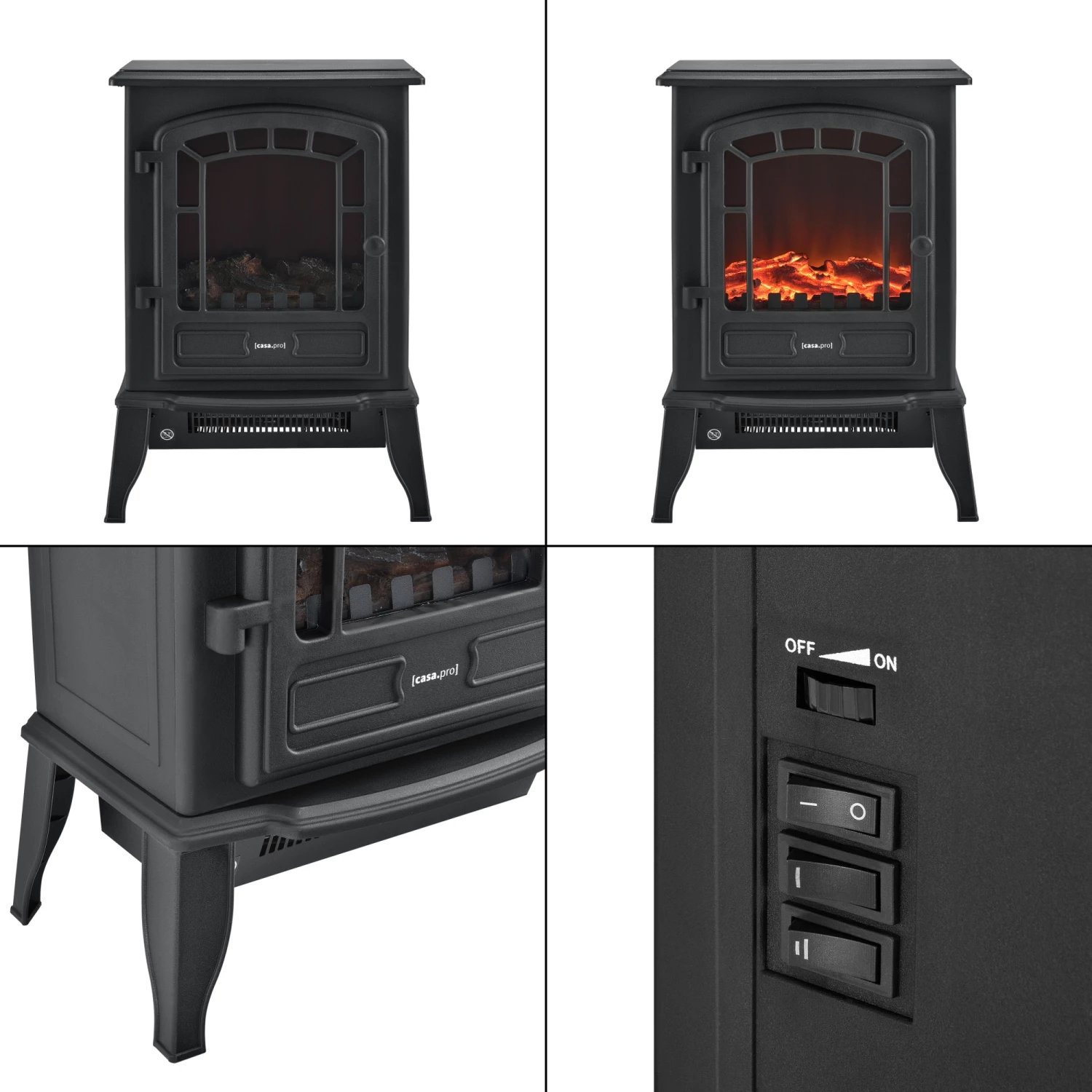 Elektrischer Kamin - Schwarz 7 Elektrischer Kamin - Schwarz – Bild 7