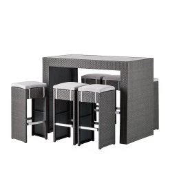 Jardi Gartenbar-Set Paradise Lounge (7-teilig) - Polyrattan Grau -Badaufbewahrung Verkäufe bar set paradise lounge 7 teilig polyrattan stoff grau grau 1362235