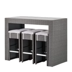 Jardi Gartenbar-Set Paradise Lounge (7-teilig) - Polyrattan Grau -Badaufbewahrung Verkäufe bar set paradise lounge 7 teilig polyrattan stoff grau grau 1362237