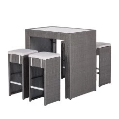 Jardi Gartenbar-Set Paradise Lounge - 5-teilig - Polyrattan Grau