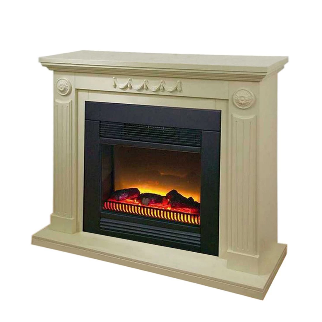 Montreux Elektrokamin Bergamo - Cremeweiß 1 Montreux Elektrokamin Bergamo - Cremeweiß